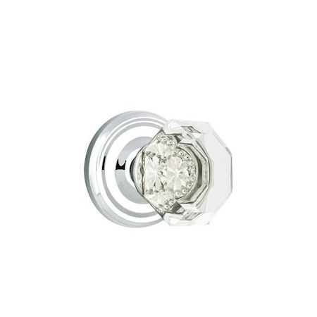 Emtek Old Town Crystal Knob 2-3/8 in Backset Privacy w/Regular Rose for 1-1/4 in to 2 in Door 8200OTUS26
